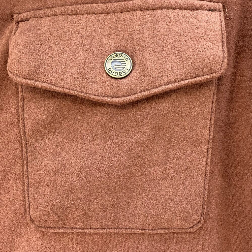 Laguna Shirt Jacket Men's M Brown Snap Front Shacket Fleece Outerwear Preppy - Picture 4 of 11